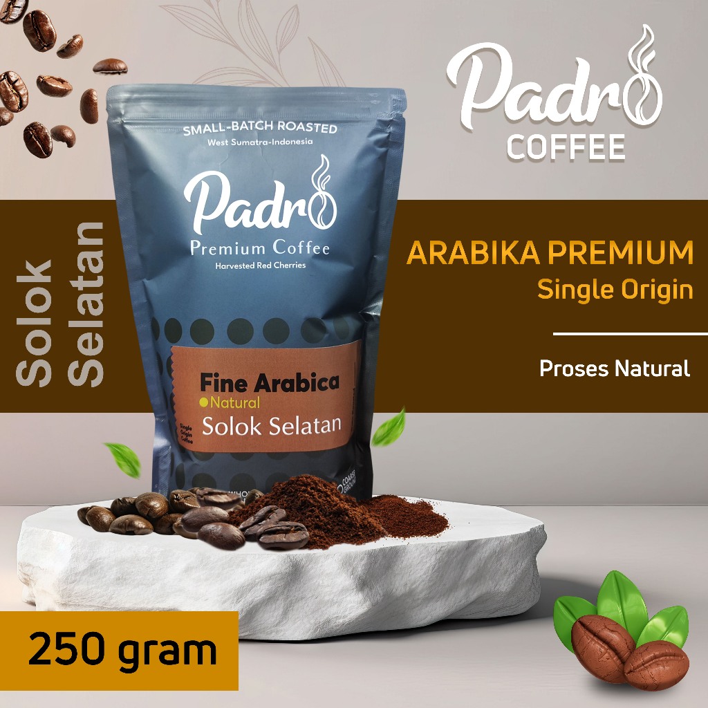 

KOPI ARABIKA PREMIUM SOLOK SELATAN SUMATERA BARAT DARI PADRO COFFEE 250 GRAM