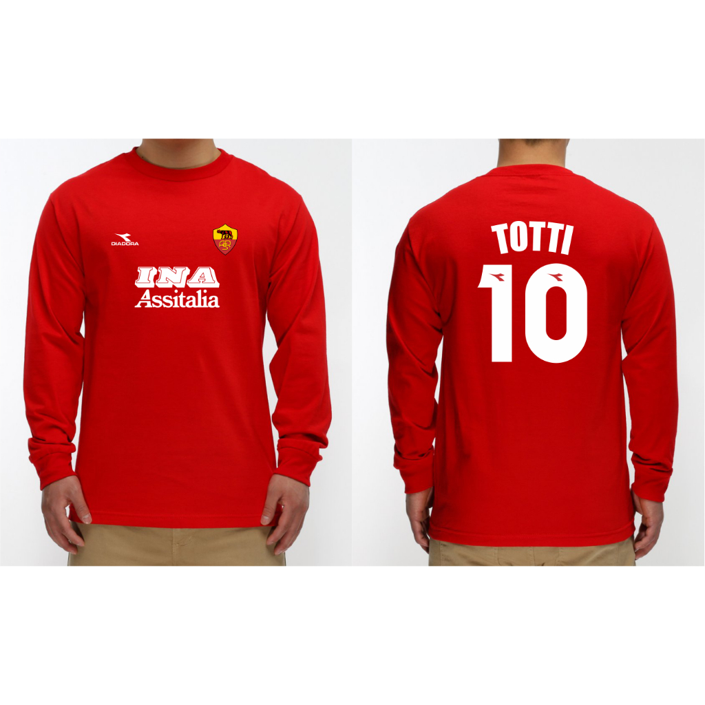 T-SHIRT KAOS AS ROMA 1998-1999 TOTTI - YOUNG IL CAPITANO LENGAN PANJANG