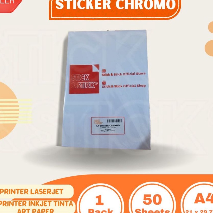 

murah Sticker CHROMO Glossy A4 Isi 5 Lembar