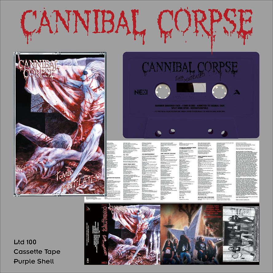 Kast Cannibal Corpse ‎- Tomb Of The Mutilated Cassette Color