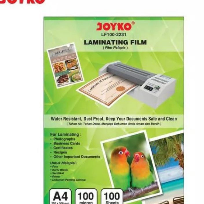 

KI3 Plastik Laminating Film A4 Joyko LF12231 1 pak