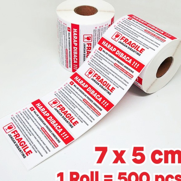 

Wah Stiker Label Wajib Video Unboxing 7 x 5 cm 1 roll isi pcs