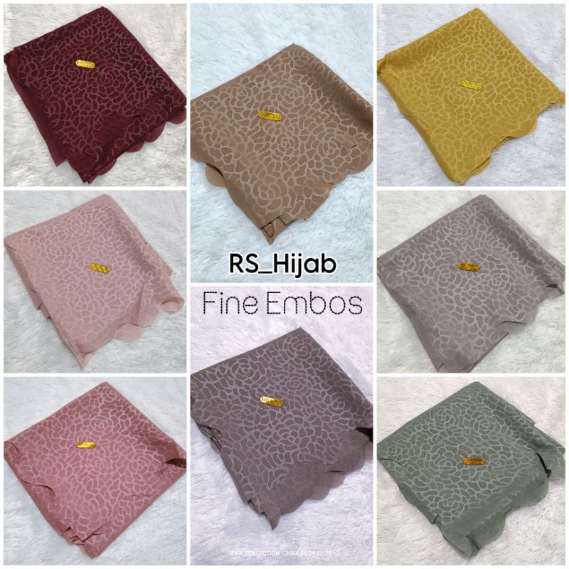 RS Hijab Fine Embos / Segi Empat tepi Gelombang / Rs Hijab