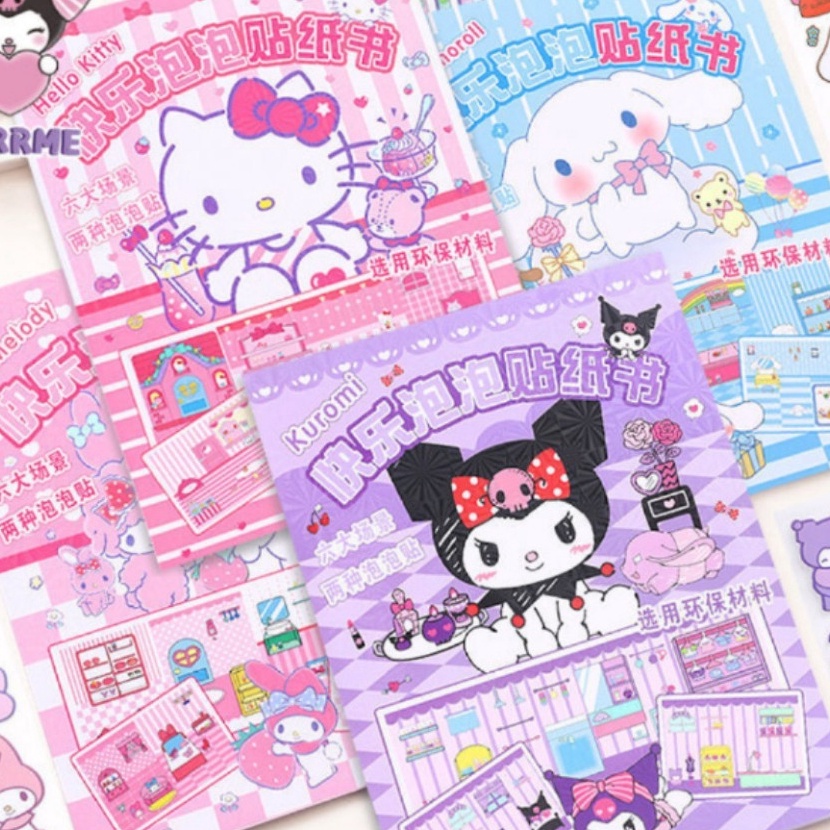 

KI3 COD Ukuran Tidak perlu memotong Quiet Book Buku Sticker Lucu Jumbo Bubble 3D Sticker Book Aesthetic DIY Buku Edukasi Puzzle Premium Cinnamoroll Kuromi Melody Hello Kitty