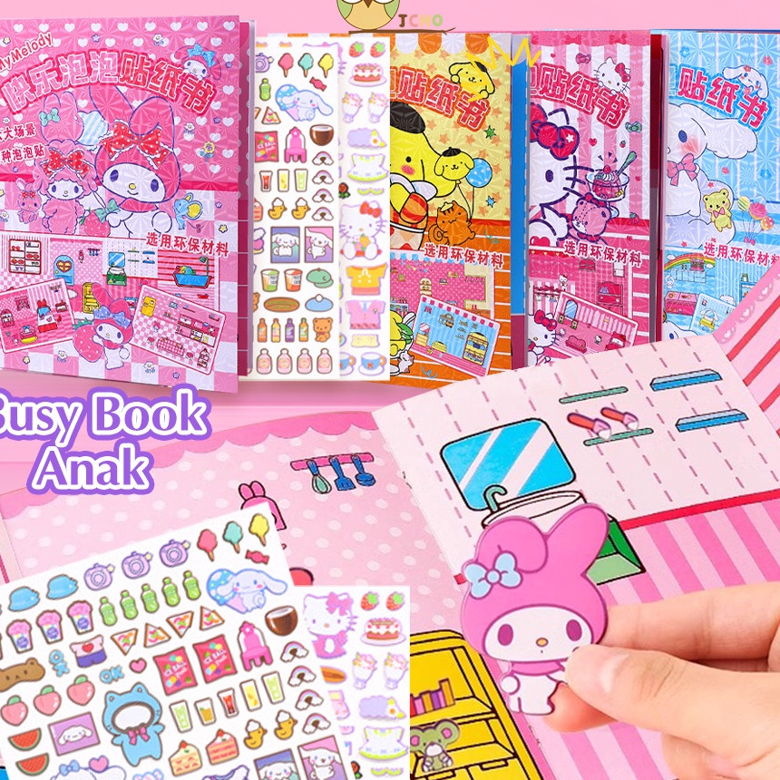 

KP8 JCHO DIY Quiet Book Buku Sticker Lucu 3D Sticker Book Aesthetic Melody Sanrio Scrapbook