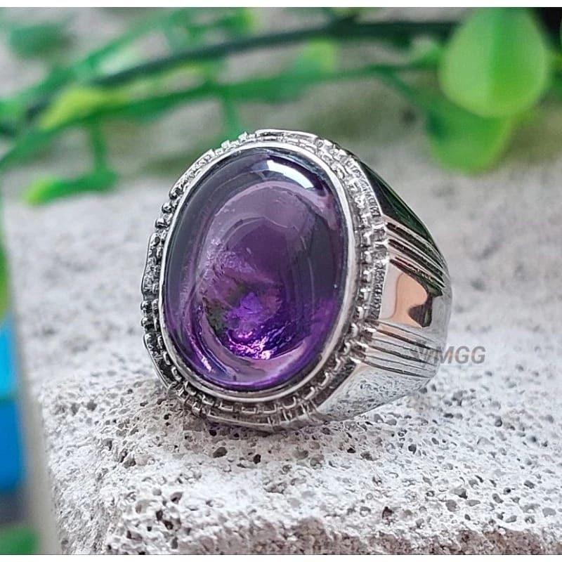 CINCIN BATU NATURAL KECUBUNG BUNGUR AMETHYST ORIGINAL