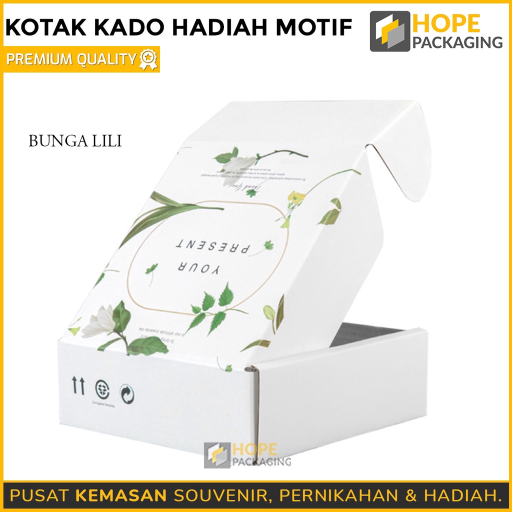 

WOW Kotak Kado Hadiah Motif Bunga Lili Size S M L Kotak Bingkisan Kado Box Baju Box Hampers