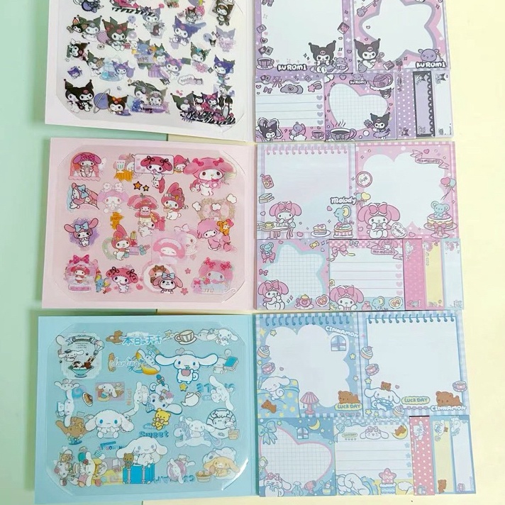 

Wah kawaii sanrio sticky note set sticker memo book tempelan kes memo