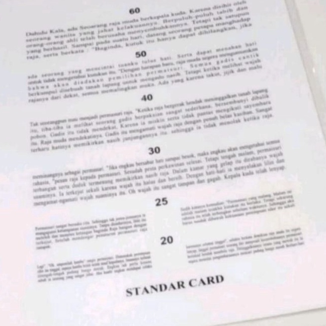 

KF7 Kartu Jaeger Reading Card Laminating