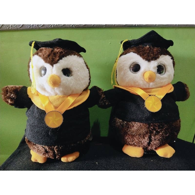 Boneka Wisuda Owl Import burung hantu lembut GRATIS free custom nama