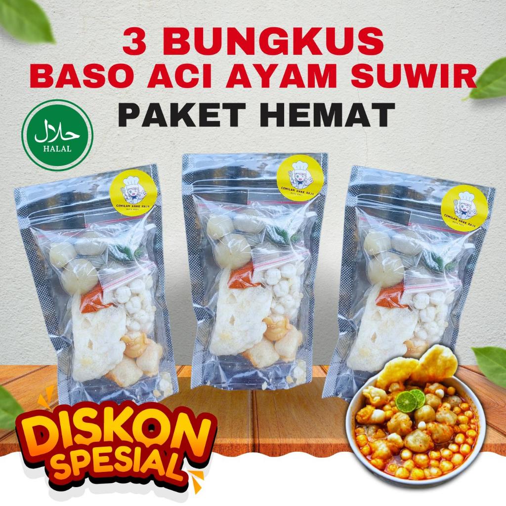 

3 BUNGKUS BASO ACI AYAM SUWIR PAKET HEMAT & EKONOMIS