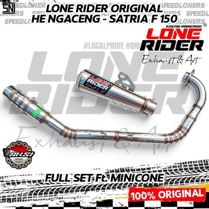 LONE RIDER ORIGINAL Knalpot LR Satria Fu HE Ngaceng Silincer Minicone Full System
