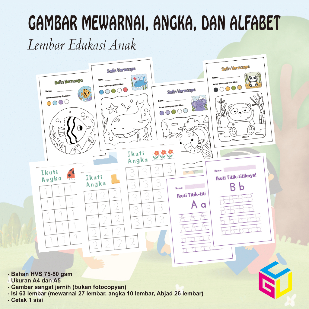 Gambar Mewarnai Belajar Edukasi Anak