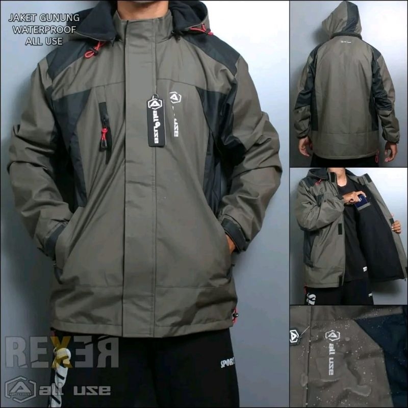 JAKET WATERPROOF WINDPROOF GUNUNG ALL USE ORIGINAL JAKET ALL USE JAKET GUNUNG ALL USE ARMY MIX ABU