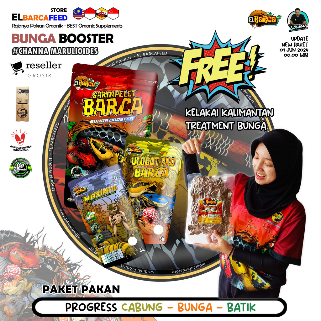 kjg PELET BUNGA SHRIMPELET BARCA 30g pemecah cabung bunga solid pakan channa maru YS RED +Melanin