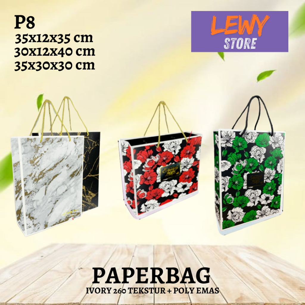 Paper Bag Rose Marble - Tas Hadiah Kado Ulang Tahun Jumbo - PB8