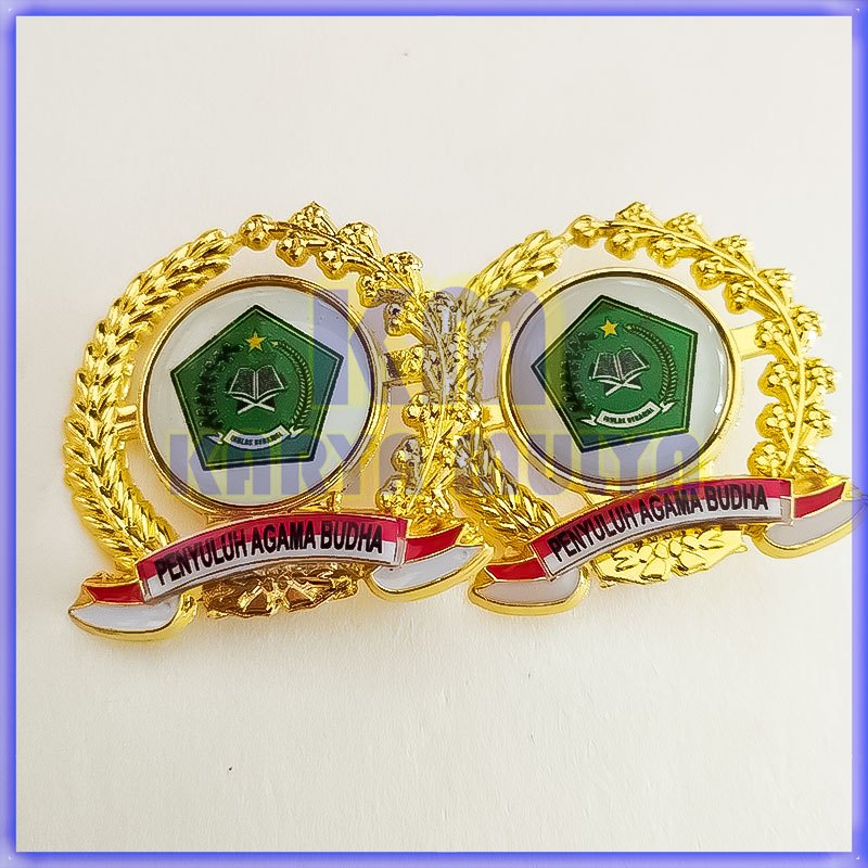 Lencana Kemenag Model Pagi Kapas Pin Penyuluh Agama Budha - Pin Logo Kemenag - Karya Mulya