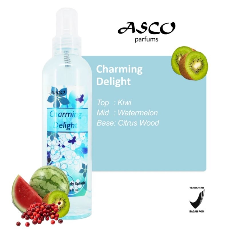 Asco body splash / Charming Delight  / asco body mist aroma segar