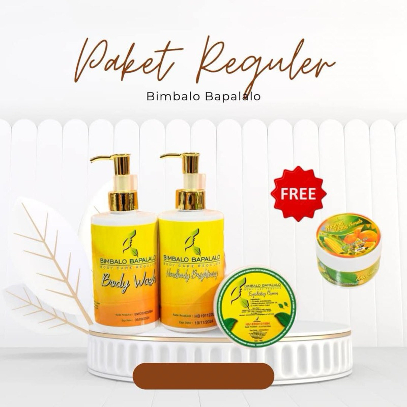 BIMBALO BAPALALO PAKET PEMUTIH BADAN GRATIS LULUR