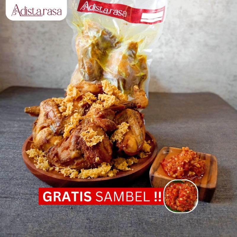 

Ayam Goreng KREMES ungkep bumbu kuning praktis siap goreng KREMESAN GURIH 1 ekor GRATIS SAMBAL