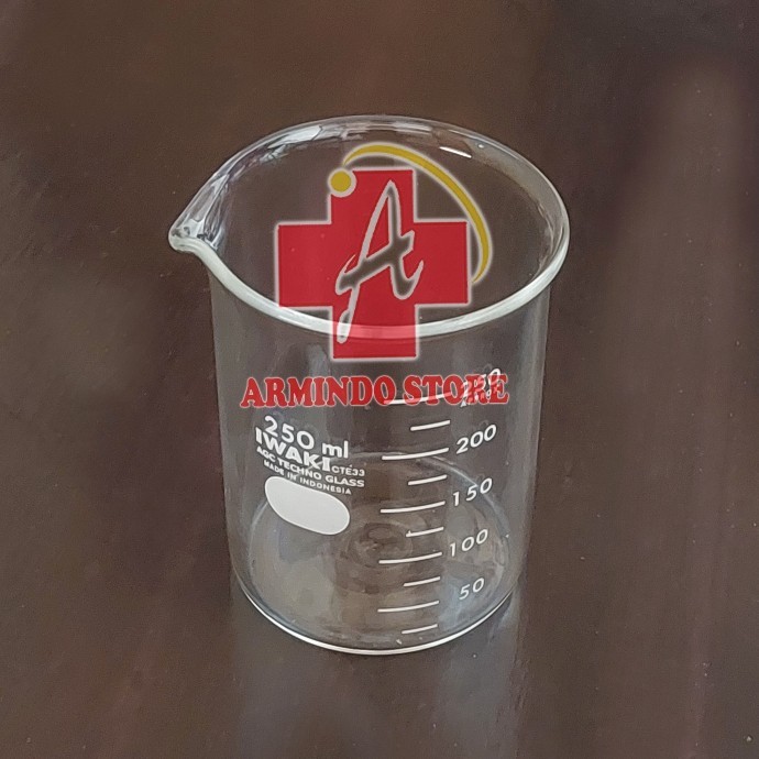 Beaker Glass 250ml IWAKI | Gelas Kimia 250ml