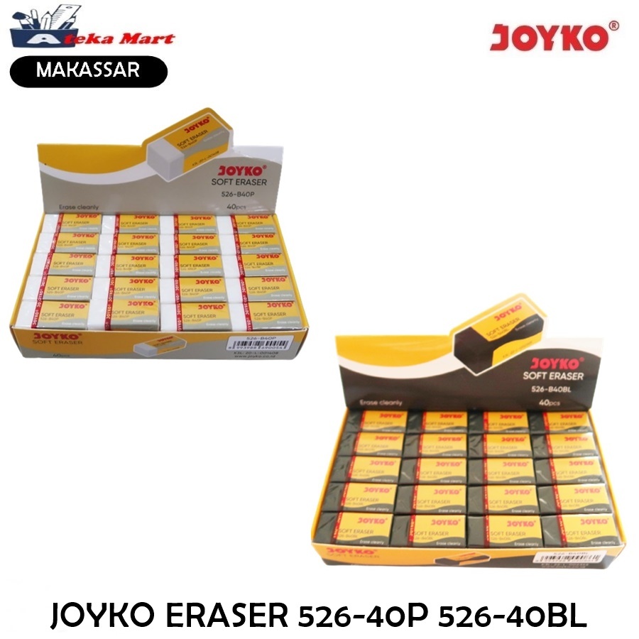 

[PAK/40PCS] JOYKO ERASER 526-B40P / 526-B40BL PENGHAPUS