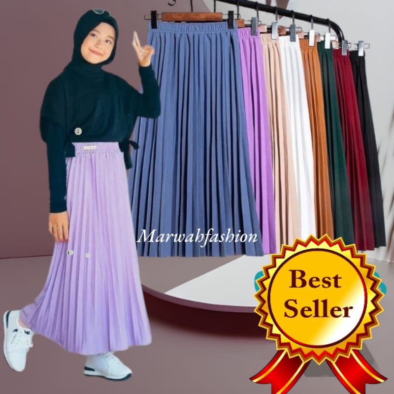 ROK PLISKET ANAK PEREMPUAN USIAH 4-17 TAHUN / ROK PLISKET PREMIUM / ROK ANAK TANGGUNG/ ROK ANAK REMA