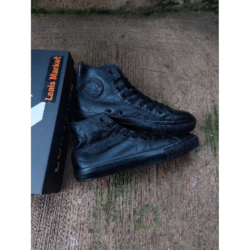 CONVERSE LEATHER FULL BLACK JAPAN MARKET