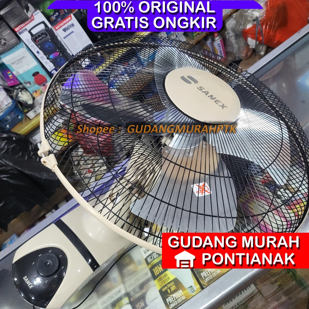 Kipas Angin Dinding Sanex TURBO TORNADO Wall Fan Jumbo 18 Inch FW 1878 1879 Baling sayap Besi 18"