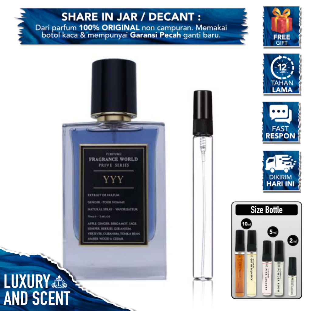 DECANT PARFUM FRAGRANCE WORLD YYY Share In Bottle Jar 2/5/10ML Travel Size FW France Prive Series Ex