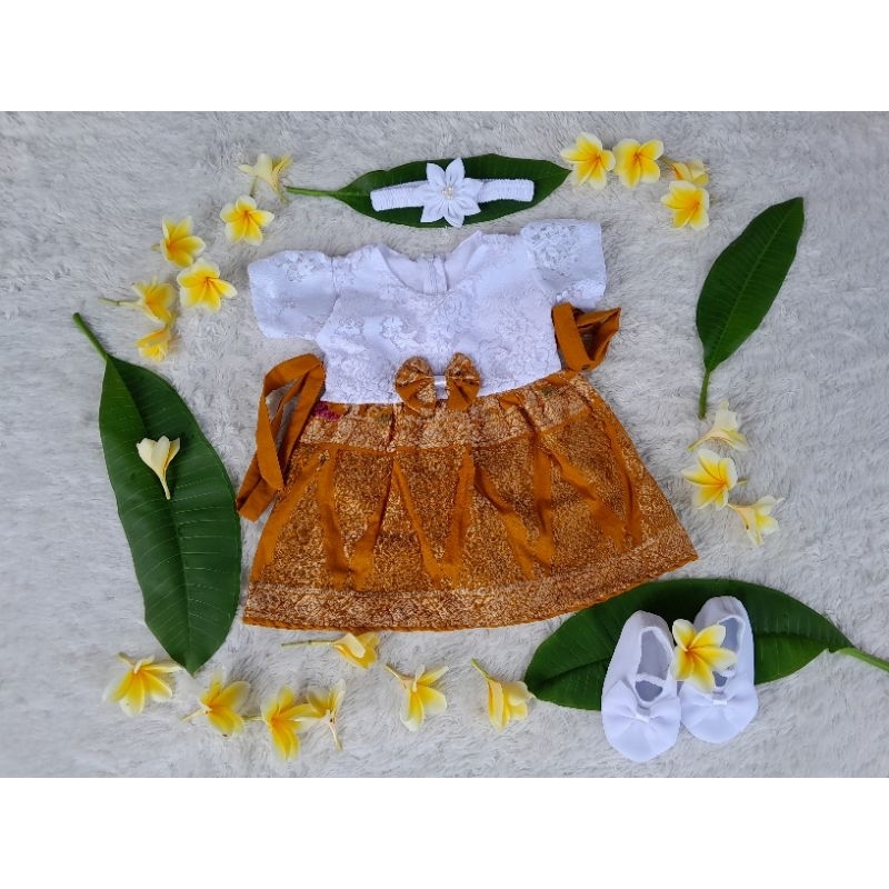 Dress Baby/Kado Bayi/ full set baju bayi motif endek Bali