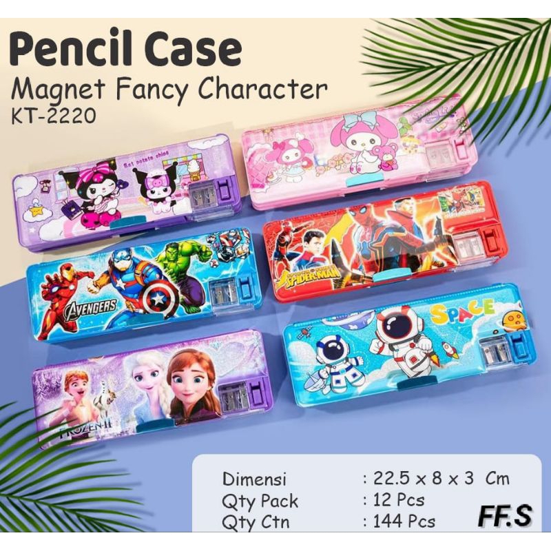 

Kotak Pensil Magnet glitter karakter fancy