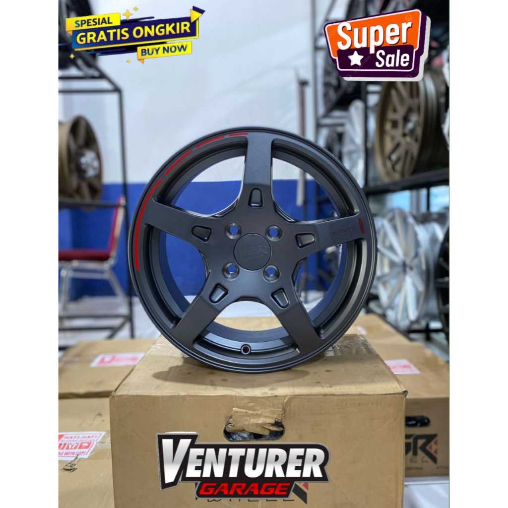 velg yaris corolla baleno soluna mazda2 brio twincam murah ring 16 HSR pente grey surabaya