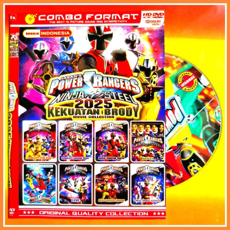 Kaset Film Kartun Anak Koleksi POWER RANGERS Ninja Steel 2025 Bahasa Indonesia 8in1