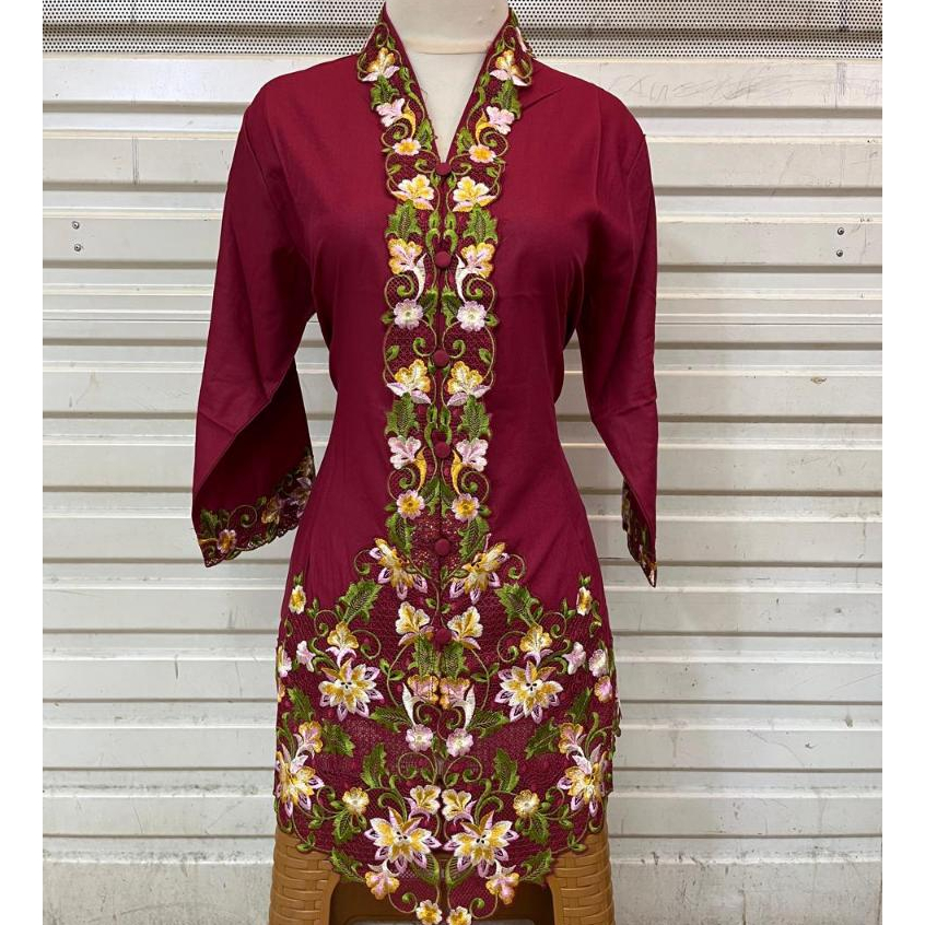 ATASAN KEBAYA ENCIM BORDIR BUNGA LENGAN 7/8/KEBAYA ENCIM DEWASAKEBAYA PESTA WISUDA KEBAYA GURU ENCIM