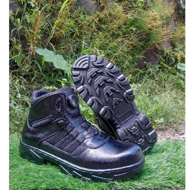 sepatu pdh safety tali putar kulit asli