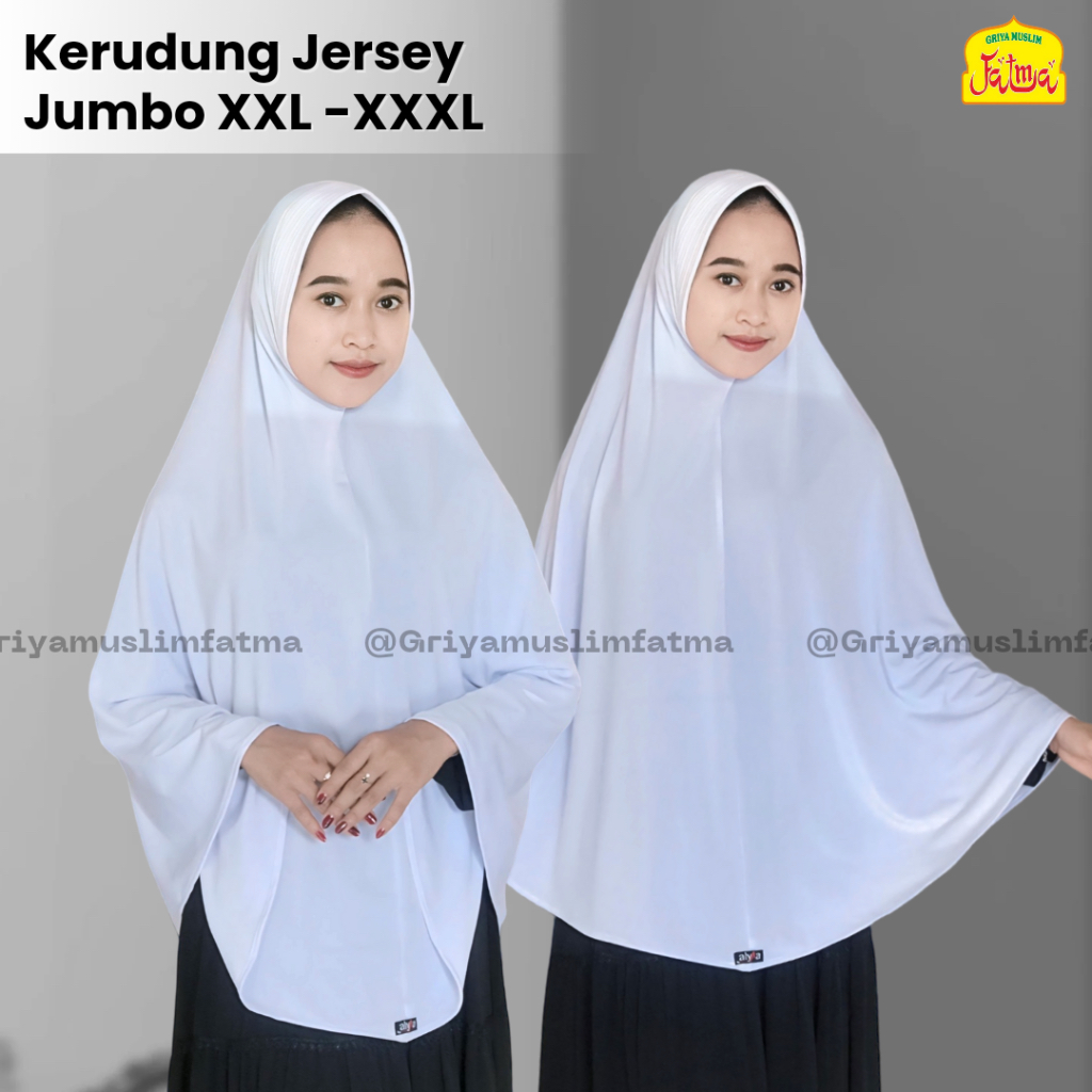 Kerudung / Jilbab / Bergo Jumbo Jersey  Putih XXL  Haji dan Umroh by Griya Muslim Fatma