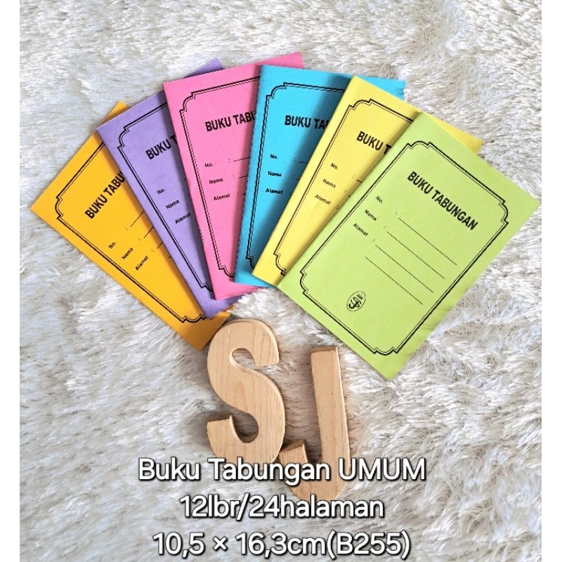 

(10bk) Buku Tabungan Umum 12lbr (10,5cm 'x 16,3cm) Pink/Orange/Abu/Ungu/Hijau Muda/Biru Sedang/Kuning Muda