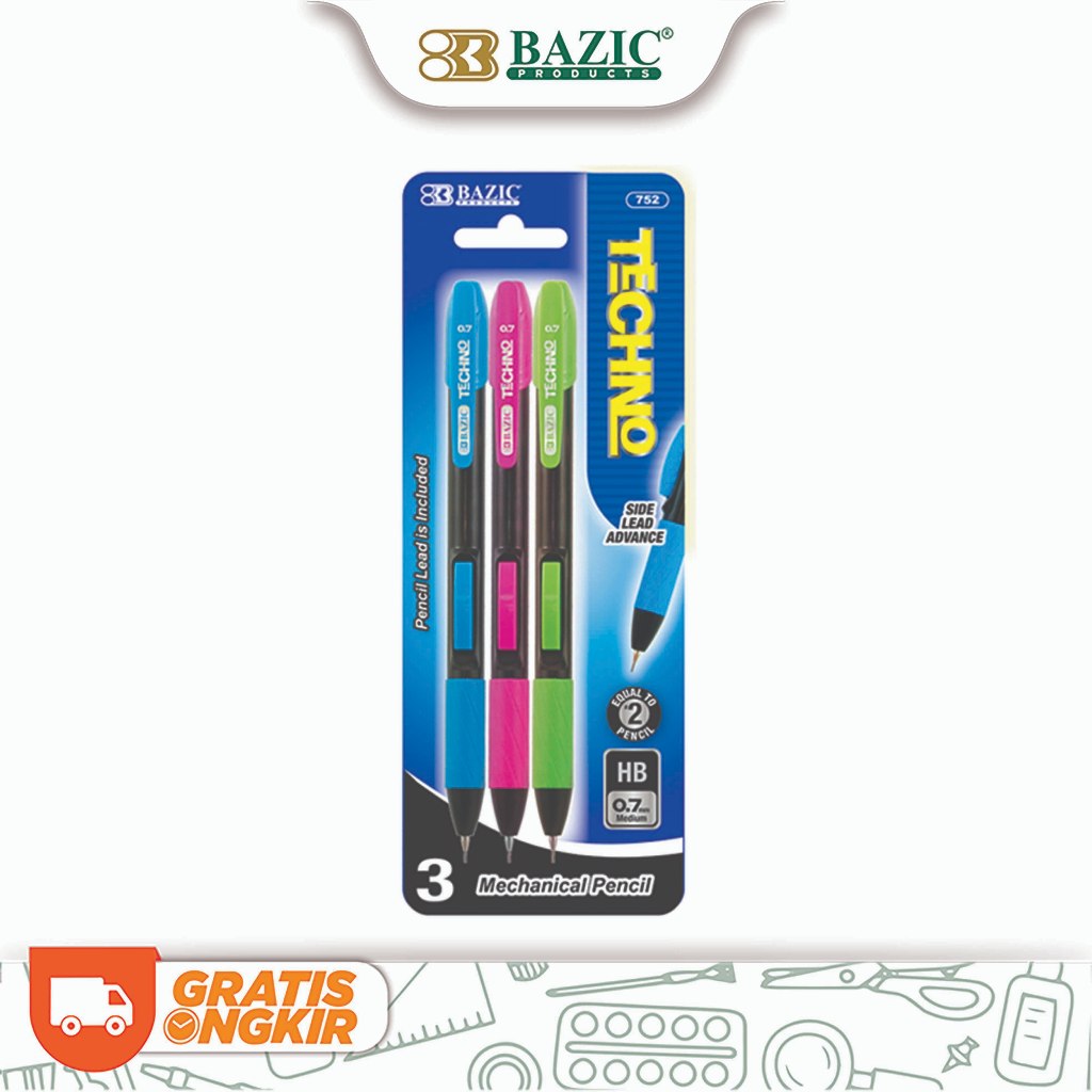 

Pensil Mekanik Bazic Techno 0.7mm / Mechanical Pencil
