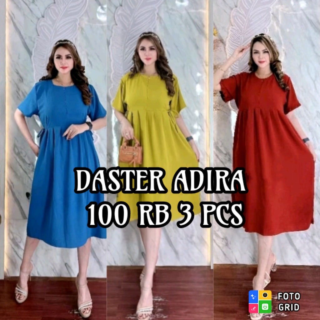 dress adira/daster cringkle/resleting depan/busui friendly Daster crinkle airflow retsleting depan b