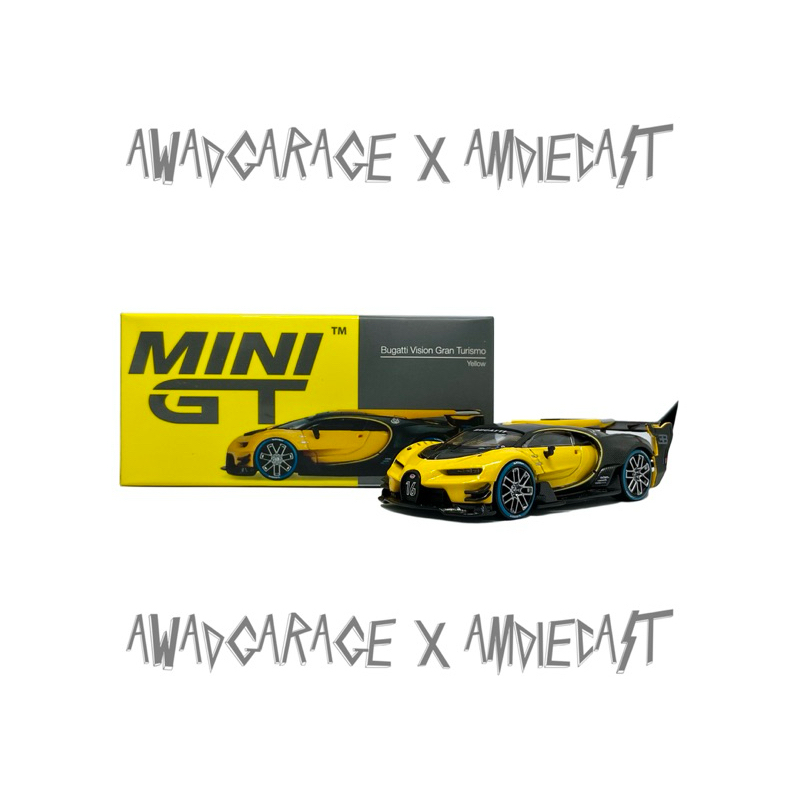 MINI GT BUGATTI VISION GRAN TURISMO YELLOW