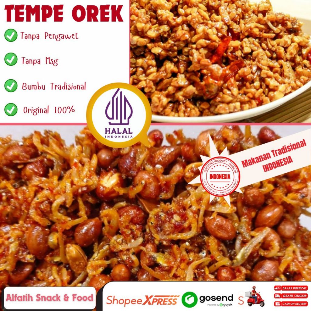 

Tempe Orek Kering tempe pedas manis 200 gr