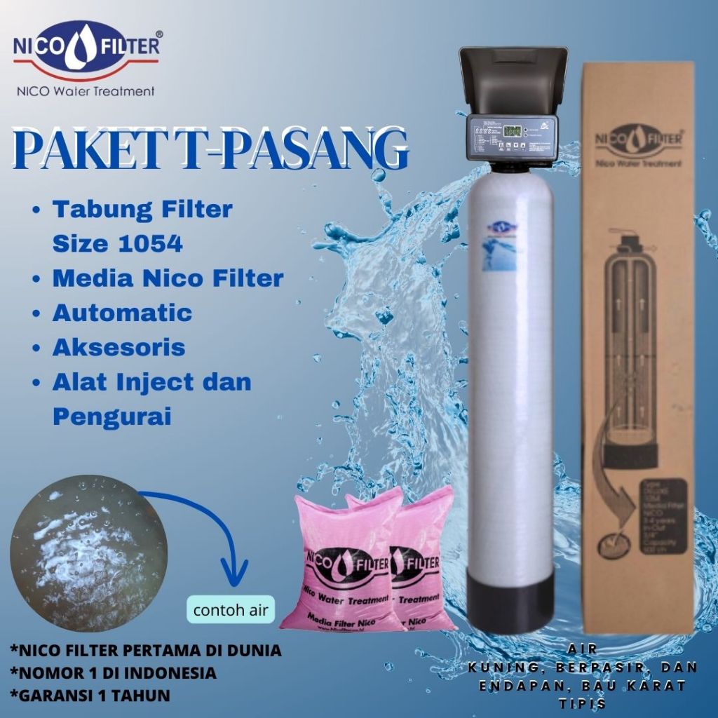 Nico Filter | Filter Air Sumur & Pam | Automatic Backwash | Media nico natural