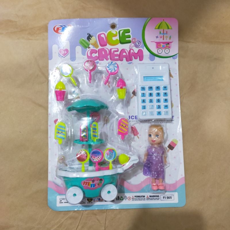 MAINAN ICE CREAM+BONEKA FI 565 / FI 565 GEROBAK ES KRIM MINI PLUS BONEKA DAN KALKULATOR