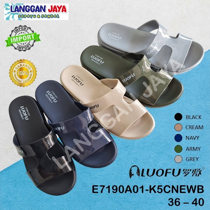 LUOFU E 7190 A01 - K5C (36-40) - Sendal Luofu Wanita | Sendal Selop | Impor | Luofu Bandung Original