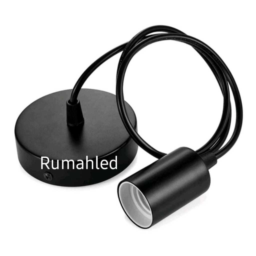 FITTING PLAFON GANTUNG MINIMALIS BESI E27 BULAT FITTING LAMPU HIAS GANTUNG