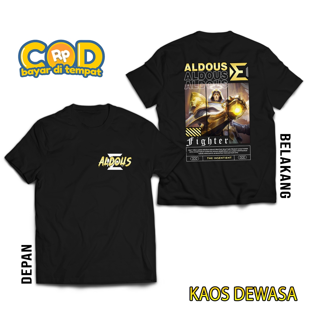 HOSINSHOP KAOS MOBILE LEGEND ALDOUS- KAOS ALDOUS THE INSENTIANT - KAOS ML VIRAL - T-SHIRT PRIA - ATA