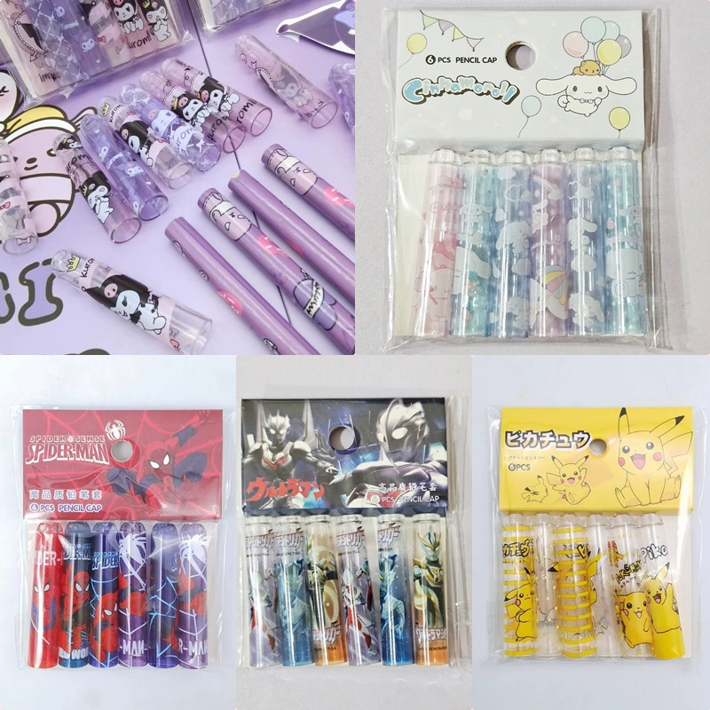 

[ORGM] Perlengkapan Sekolah Penutup Pensil Raut Penutup Pensil Lucu 1 set 6pc