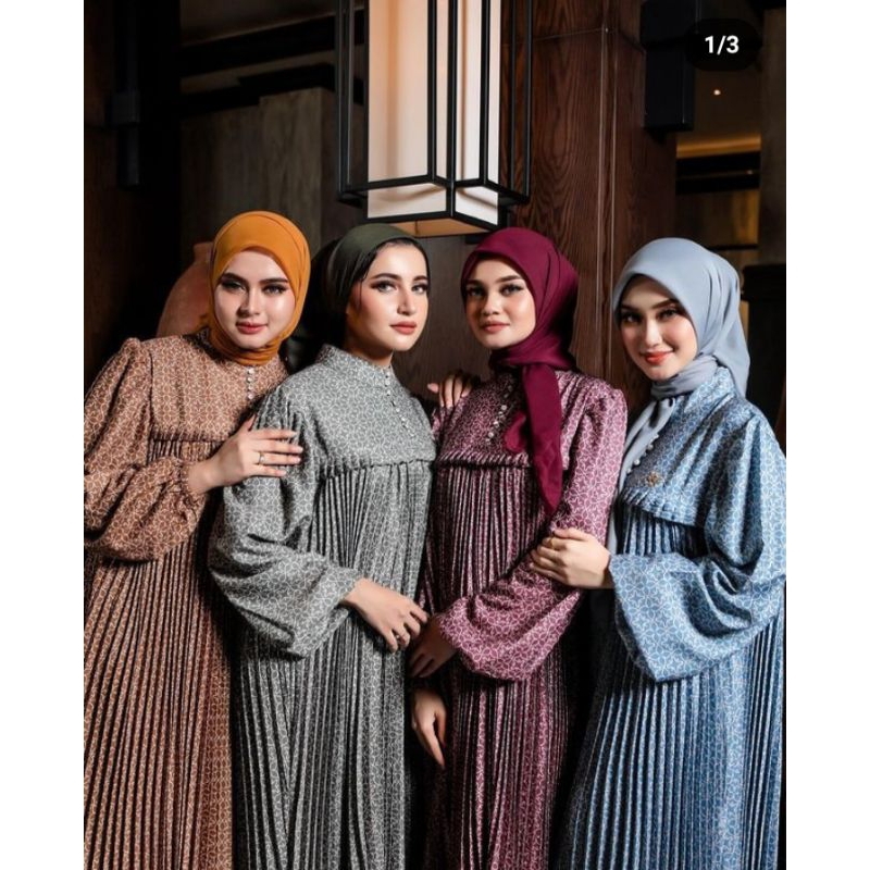 gamis plisket etnik Shella saukia