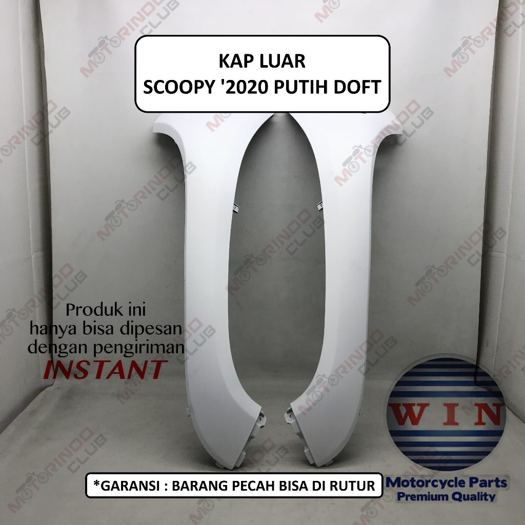 Legshield Luar / Kap Luar SCOOPY 2020 ( PUTIH DOFF ) Merek WIN